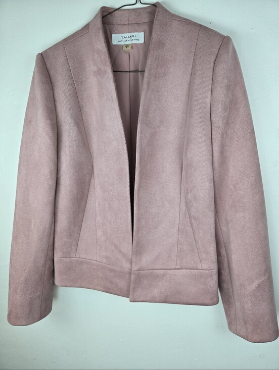 Tahari Jackets & Blazers - Tahari Womens Dusty Rose Open-Front Blazer Jacket Size 8
